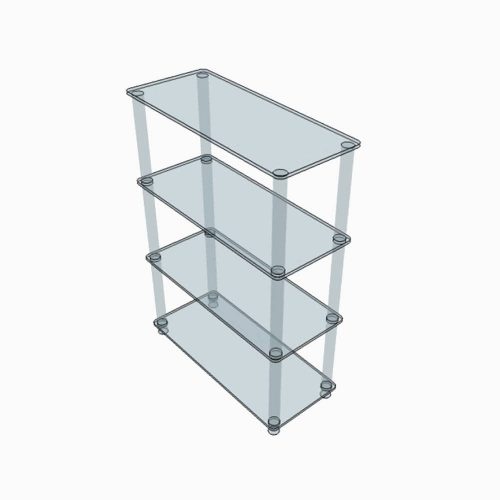 Petite bibliothèque transparente en Plexiglass