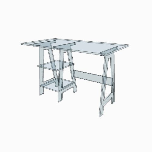 Bureau transparent Luxe en Plexiglass