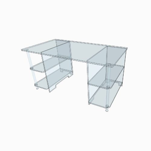 Bureau transparent en Plexiglass