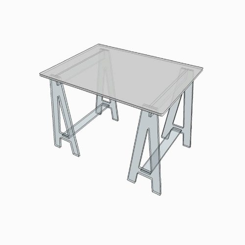 Bureau rectangle transparent