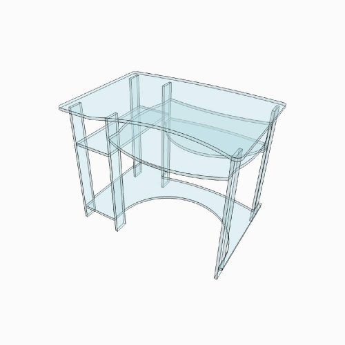 Bureau d'ordinateur transparent en Plexiglass