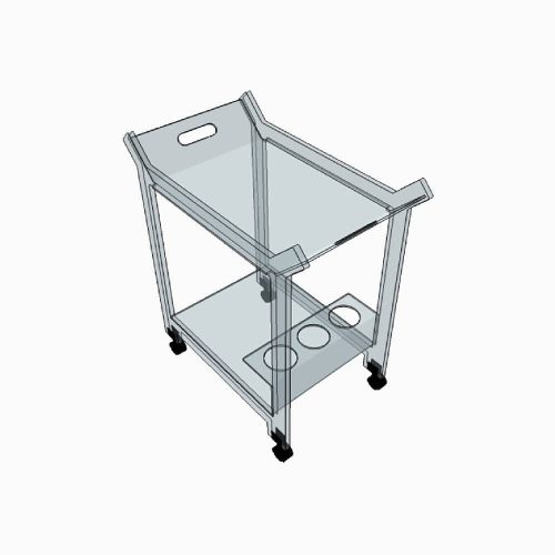 Chariot à roulettes transparent