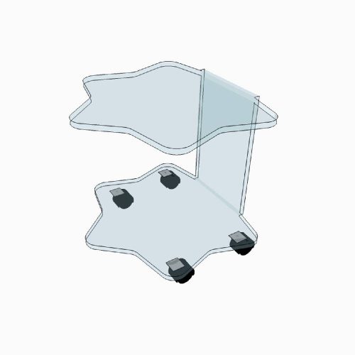 Console roulante transparente en Plexiglass