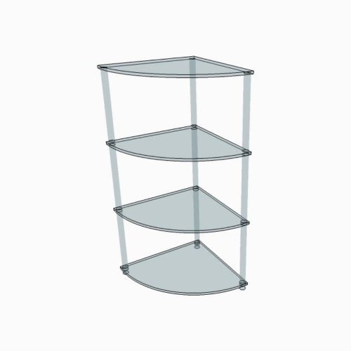 Étagère d'angle transparente en plexiglass