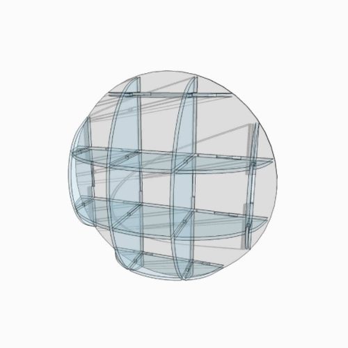 Étagère murale ronde transparente plexiglass