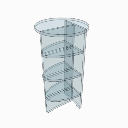 Étagère ronde transparente en plexiglass