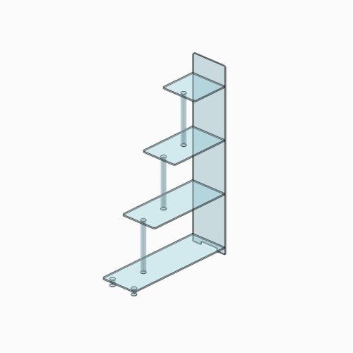 Étagère escalier transparente en plexiglass