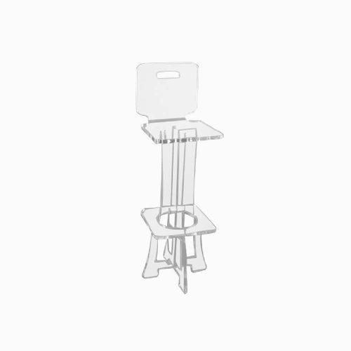 Tabouret de bar transparent en Plexiglass avec dossier