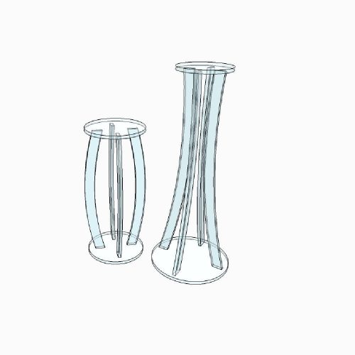 Haute table d'appoint galbée en plexiglass