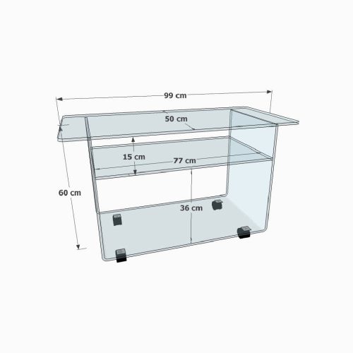 Longue table d'appoint en plexiglass