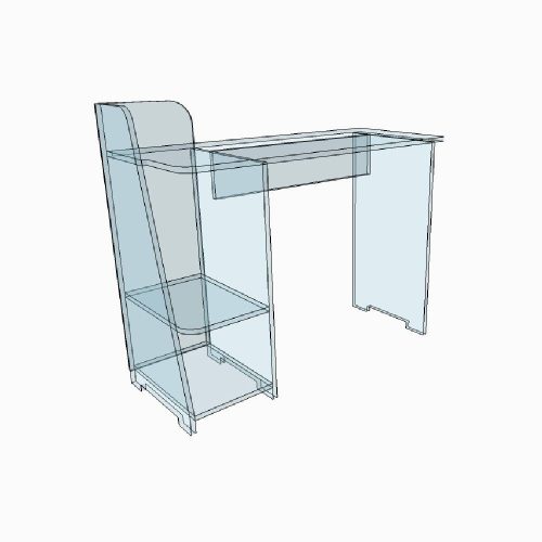 Petit bureau compact en plexiglass