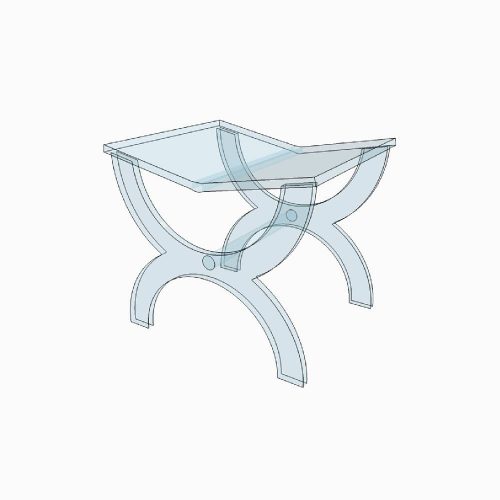 Siège Romain Transparent Curule en Plexiglass