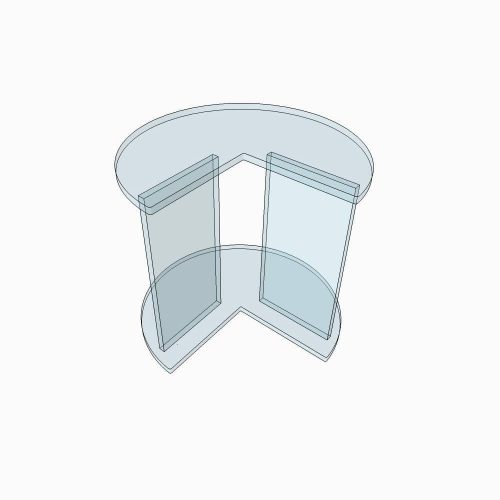 Table d'angle ronde en plexiglass