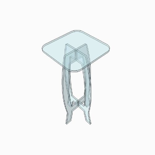 Table d'appoint cristal en plexiglass