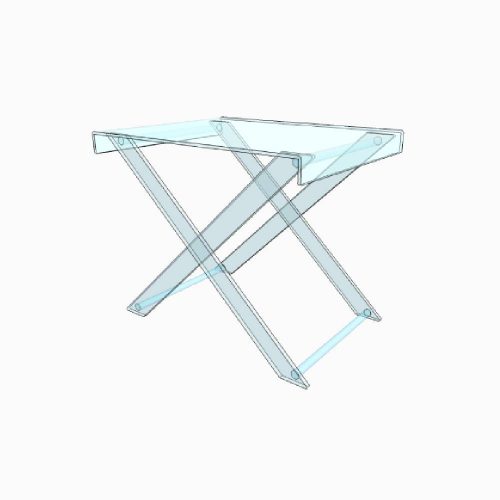 Table d'appoint pliante en plexiglass