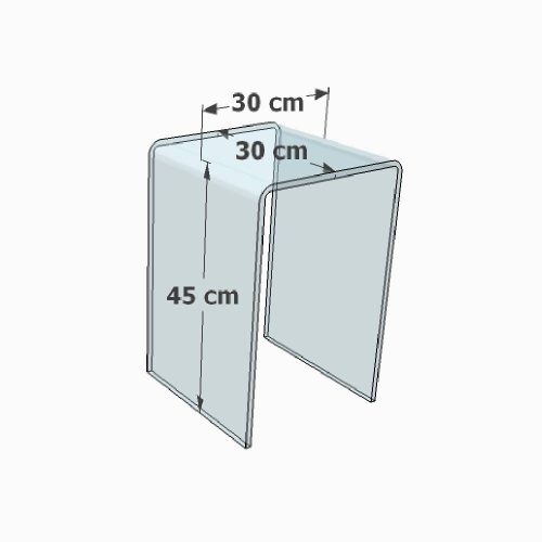 Table d'appoint pont en plexiglass