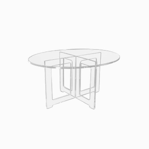 Table basse plexiglass ovale