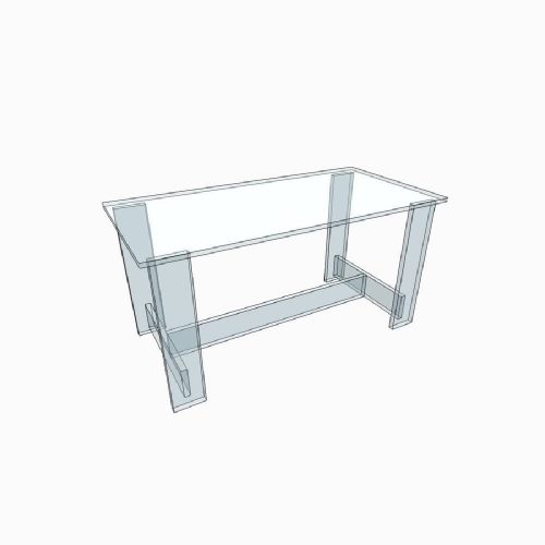 Table basse transparente Plexiglass rectangle