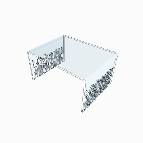 Table basse plexiglass à motifs découpe laser