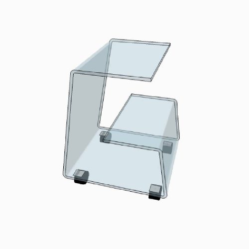 Table de bout de canapé en plexiglass sur roues