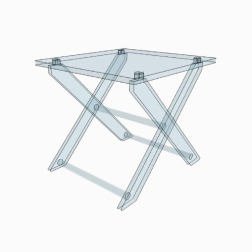 Table pliante en plexiglass
