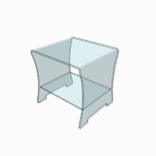 Table de chevet en plexiglass