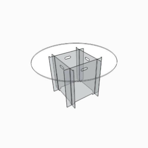 Table ronde à démonter en plexiglass