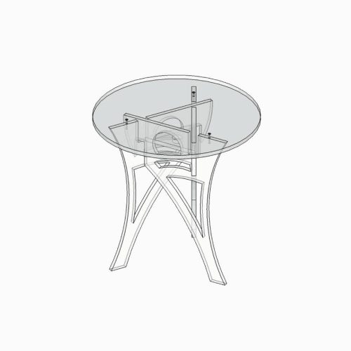 Table ronde transparente Plexiglass
