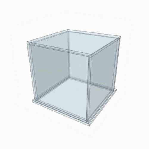 Vitrine carrée plexiglass avec socle