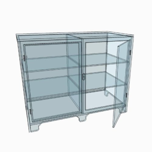 Vitrine transparente en plexiglass à portes