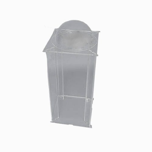 Vitrine ronde sur pied en Plexiglass transparent