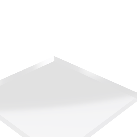 Découpe de Plexiglass Transparent Premium (Coulé) 15mm | 200x200mm | Trous Ø5mm aux 2 angles côté court - éloignement des bords 20 mm